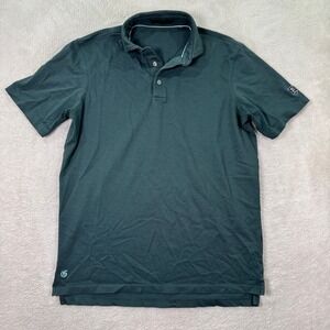 Greyson Mens Small Athletic Brrr Polo Shirt Cooling Tech Golf Casual Dark Green
